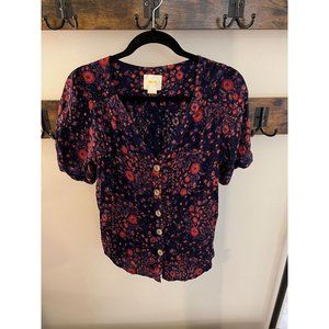 Maeve Purple and Red Floral Top